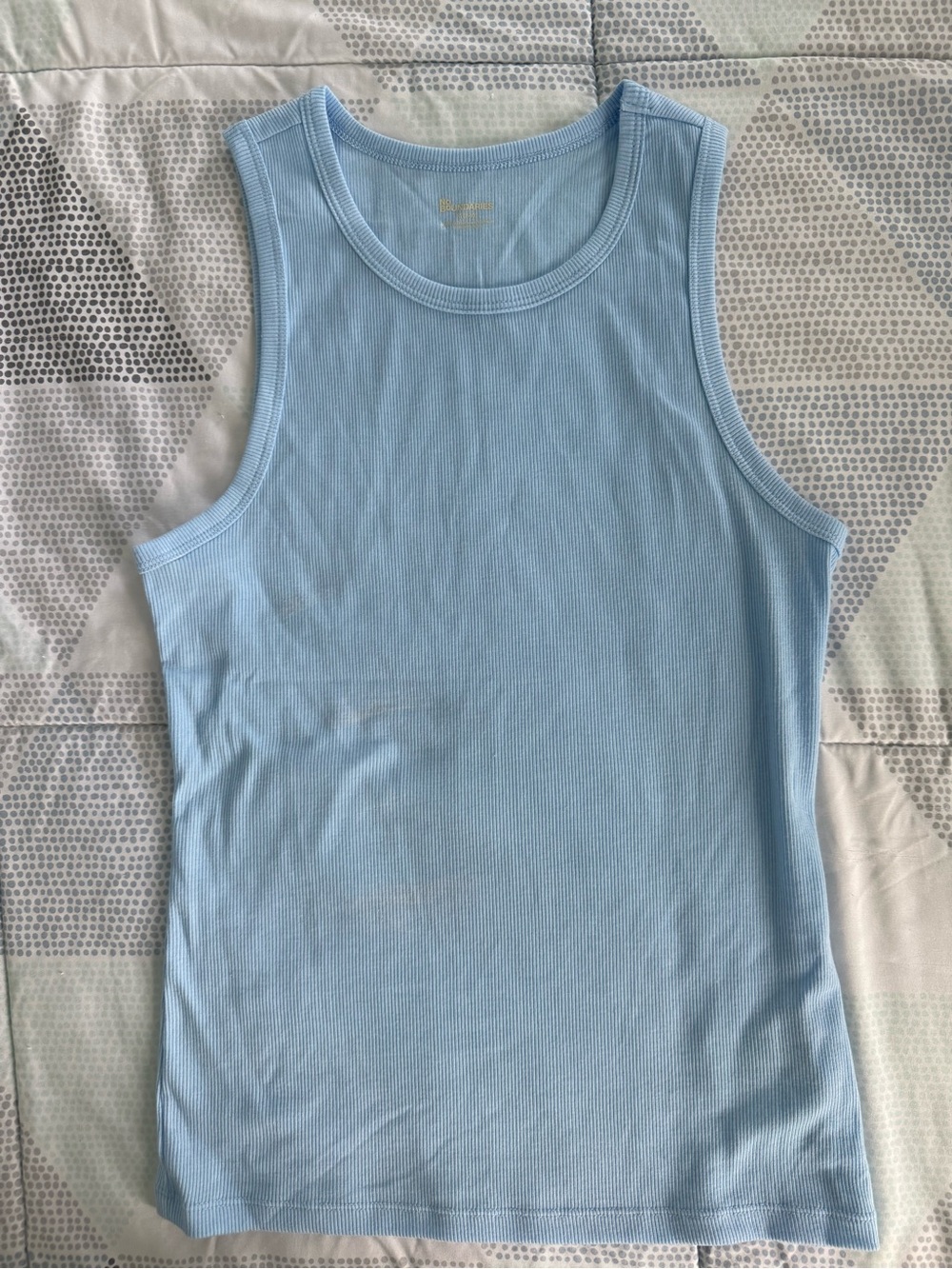 No Boundaries Light Blue Ribbed Crew Tank